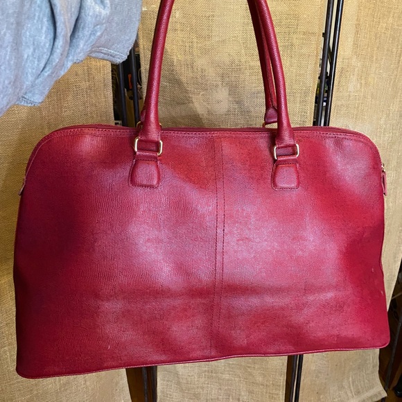 Vintage Large Red Leather Bag - Picture 4 of 15